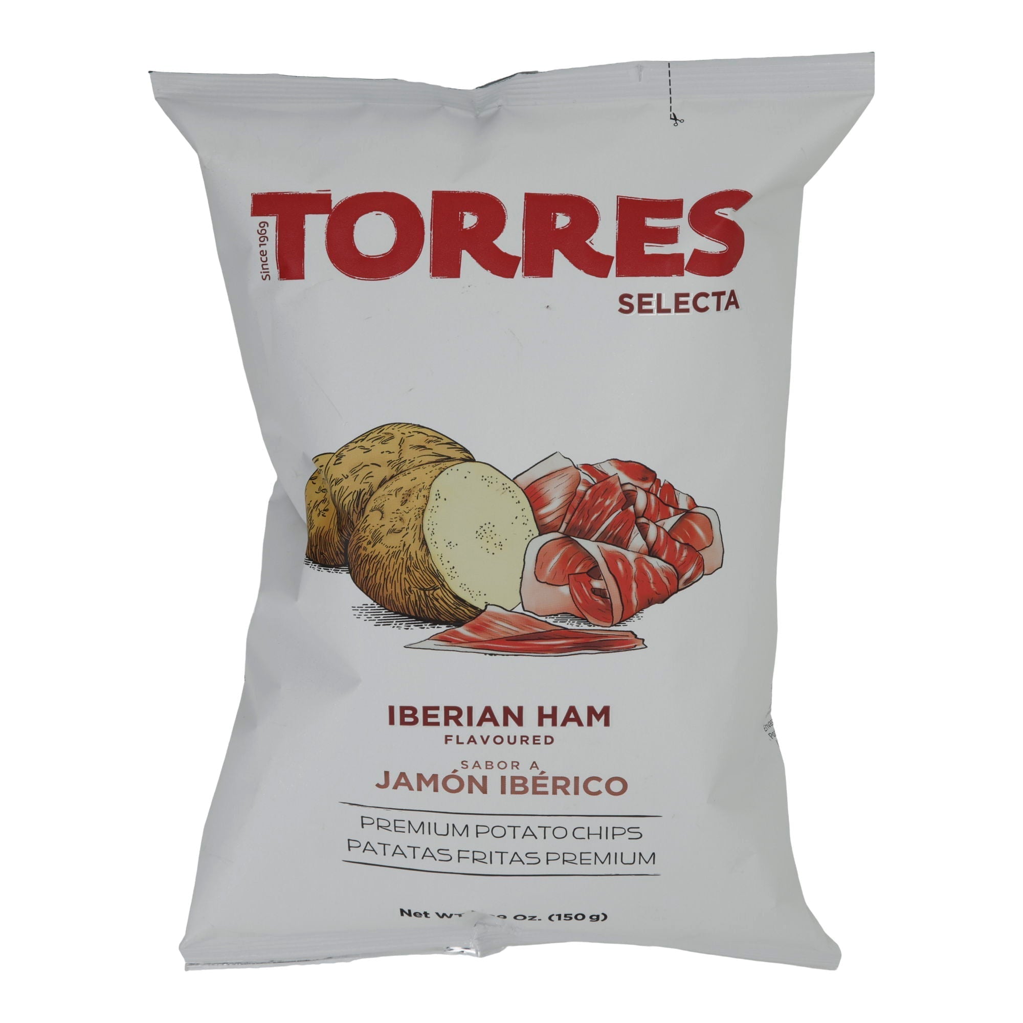 Kartoffelchips Torres | Iberico Schinken Geschmack | Premiumqualität, aromatisiert | 150 g Silca